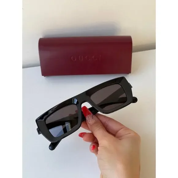 NEW Gucci GG1723S Black Flat Top Unisex Sunglasses - Picture 4 of 13